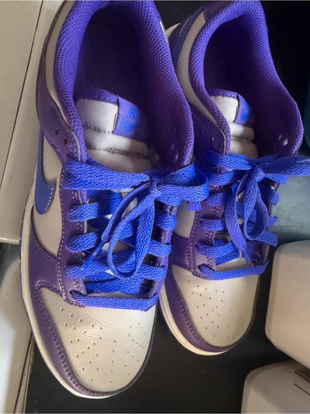 Blue Purple Gray Nike Dunks Men's 7/Wom 8.5 In Excellent Condition Barely Worn
